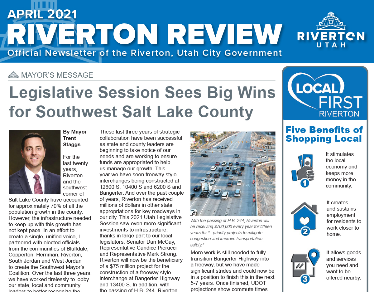 Riverton Review Print Newsletter - April 2021